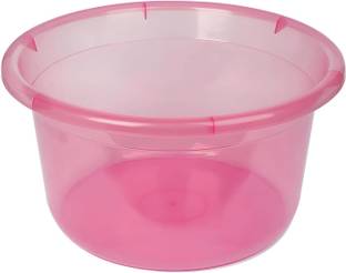 HOMESTIC Durable Deep Bath Tub|Versatile Short Livestock Feeding Pan,26 Litre (Pink) 26 L Plastic Bucket