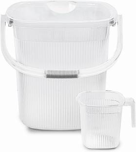 NAYASA Rimmy Transparent bucket With Matching mug 25 L Plastic Bucket
