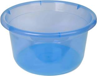 HOMESTIC Durable Deep Bath Tub|Versatile Short Livestock Feeding Pan,26 Litre (Sky Blue) 26 L Plastic Bucket