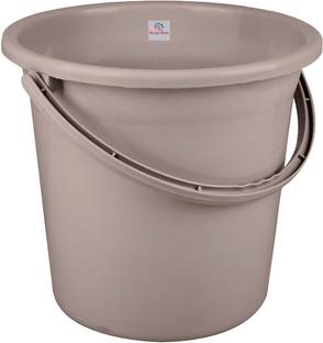 Heart Home Plastic Strong Bucket for Bathroom for Bathing|18 LTR|Brown 18 L Plastic Bucket