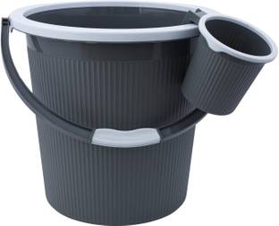 AK HUB Bathroom Bucket Set | Sturdy, Durable and Lightweight | Mug 1L + 18 L Plastic Bucket