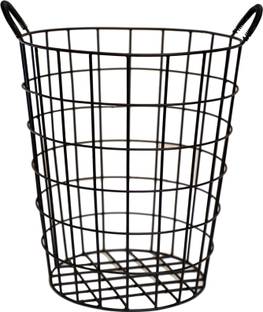 INDIAN ARTISANS LAUNDRY BASKET FOR CLOTHES FOR BATHROOM MULTIPURPOSE BUCKET BASKET 12 L Iron Bucket