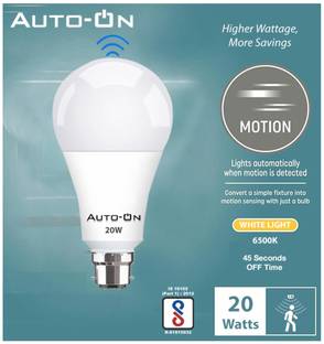 auto-on 20 W Motion Sensor Round B22 LED Bulb