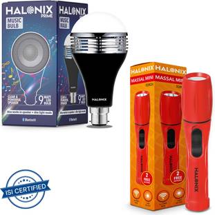HALONIX 9 W, 0.5 W Bluetooth Round B22 LED Bulb