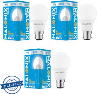 HALONIX 9 W, 0.5 W Basic Round B22 LED Bulb