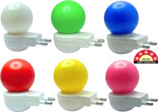 H Decor 0.5 W Basic Round Plug & Play Night Bulb