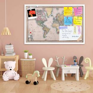 Artzfolio World Map on Mercators Projection Circa 1860 Notice Pin Soft Board Cork Bulletin Board