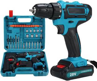 Tadatmay 2.0AH Battery | 2 Variable Speed | 3/8'' Keyless Chuck, Fast Charger Machine | 20V Cordless Drill Machine Set Cordless Drill