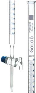 GoLab Laboratory Premium Calibrated borosilicate 3.3 glass Burette 25ml Buret