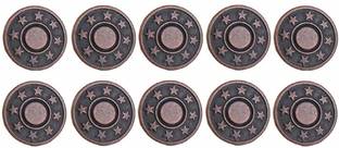 REENA 10 pc Set NO-SEW Metal Star Pattern Tack Snap Jeans Buttons Red Copper 17mm Metal Buttons