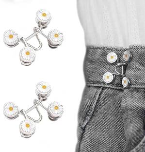THECLOUDMALL Waist Buckle for Loose Jeans Pants Waist Tightener Diamond Set of Brooch 2pc Brooch
