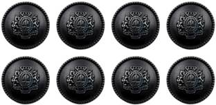 ANI ACCESSORIES Matte Black Finishing Royal Design Metal Shank Button for Coat Metal Buttons