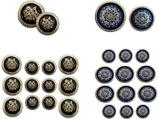 REENA Mens Coat Button Set Combo 2 Sets of 12 Pieces for Coat, Suits, Blazers etc.(9) Metal Buttons