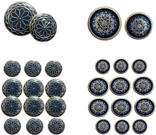 REENA Mens Coat Button Set Combo 2 Sets of 12 Pieces for Coat, Suits, Blazers etc.(6) Metal Buttons