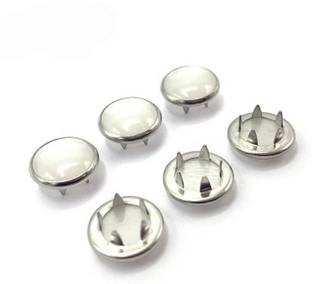 Crafts Haveli Pearl Snap Ring White 20 set Metal Buttons
