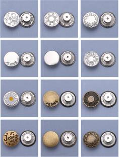 pinkparifashion 20 pcs Detachable Buttons for Jeans, Instant Pants Waist Button Pins Metal Buttons