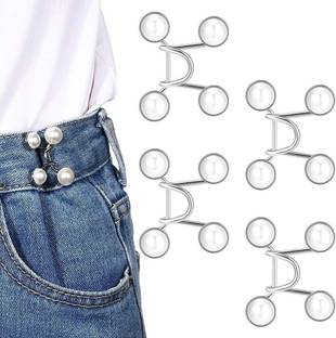 VOIISH Pant Button Waist Buckle for Loose Jeans Adjustable Detachable (Pack of 2) Metal Buttons