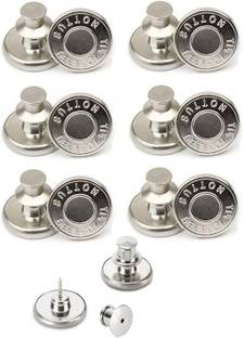 TREXEE New Metal Pin Extender Jeans Button Pin Set Adjustable Elastic Waist Button Metal Buttons