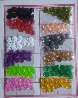 SK TRADERS Multicolor Clear Button Plastic Buttons