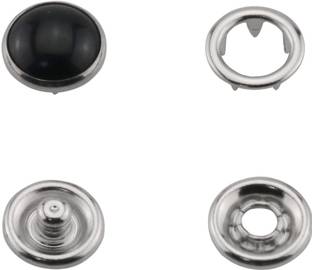 uniquemart Black Stone Pearl Ring Cap Grip Prong Metal Snaps Button (200Sets-800pc) Metal Buttons