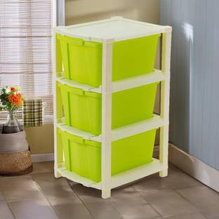 PALAK 3 Plastic Modular Drawer System for Home, Office, Hospital, Parlor, Doctors Plastic Free Standing Chest of Drawers