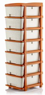 PALAK 7 Plastic Modular Transparent Drawer System for Home, Office, Hospital, Parlor Plastic Free Standing Chest of Drawers