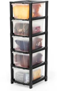 PALAK 5 Plastic Modular Drawer System for Home, Office, Hospital, Parlor, Doctors Plastic Wall Mount Chest of Drawers