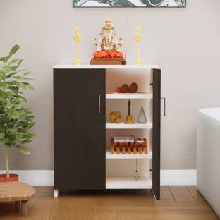 SPECIALITY PANELS 2 Doors with 4 Shelfs Pooja (Mandir) Cabinet with Termite Resistance Engineered Wood Free Standing Cabinet