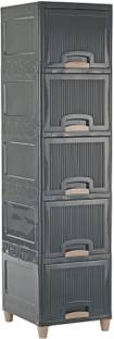 Jayci Mart 5 Layer Foldable Cabinet Plastic Cupboard For Storage Plastic Modular Drawer Plastic Kitchen Cabinet