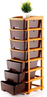 Jayci Mart 7 Plastic Modular Drawer System for Home, Office, Hospital, Parlor Plastic PP Collapsible Wardrobe