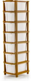 PALAK 7 Plastic Modular Drawer System for Home, Office, Hospital, Parlor, Doctors Plastic Free Standing Chest of Drawers