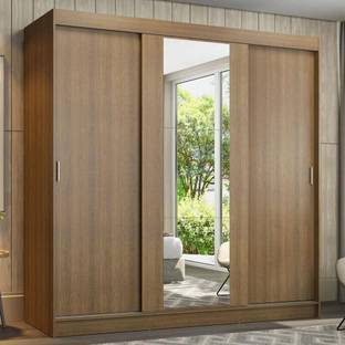 Madesa Reno Couple Wardrobe Engineered Wood Free Standing Cabinet