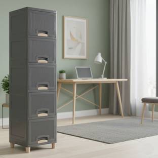 YASHODEEP PLASTIC multi layer drawer Storage Cabinet with Strong Back Support Panel Plastic Free Standing Cabinet