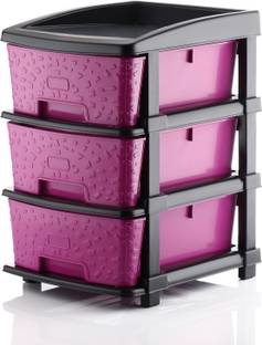 PALAK 3 Plastic Modular Transparent Drawer System for Home, Office, Hospital, Parlor Plastic Free Standing Chest of Drawers