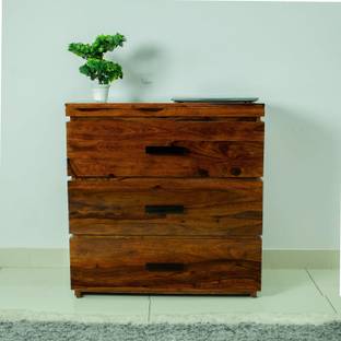 Woodmaze Solid Sheesham Wood Chest of Drawer| 3 Drawers storage cabinet / 1 Year warranty Solid Wood Free Standing Chest of Drawers