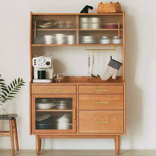 NG Decor Prosy Nordic Natural Sideboard with 3 Doors & 3 Shelves & 4 Drawers in Large Engineered Wood Free Standing Sideboard