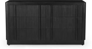 Fine Kraft INC Timeless Allure Solid Wood Fluted Sideboard with Doors for Living Room & Bedroom Solid Wood Free Standing Sideboard