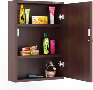 Captiver Wall Mounted Bathroom Mirror Cabinet Dressing with 3 Storage Shelf Engineered Wood Wall Mount Cabinet