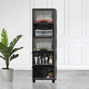 PALAK 5 Layer Heavy Duty Plastic Storage Drawer with Wheels | Modular Cabinet for Home Plastic Free Standing Chest of Drawers