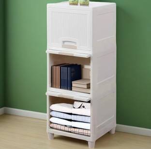 Semizoxis Multipurpose Plastic Collapsible Cupboard Stand Plastic Free Standing Cabinet