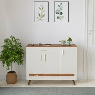 BLUEWUD Kaspen 3 Door Shoe Rack With Storage Shelves for Hall Living Room Home Furnitrue Engineered Wood Free Standing Cabinet