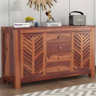 Gouravgenics Handicraft Tile Solid Wood Free Standing Sideboard