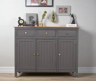 Woodefly Woodefly Solid Mango Wood Sideboard Cabinet- 3 Doors & 3 Drawers Solid Wood Free Standing Sideboard