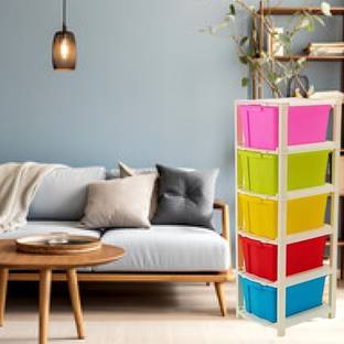elphino 5 layer Plastic Modular Drawer System for Office, Hospital, Parlor Plastic Kitchen Cabinet