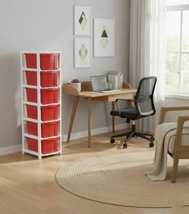 YASHODEEP PLASTIC multi layer drawer Storage Cabinet with Strong Back Support Panel Plastic Free Standing Cabinet