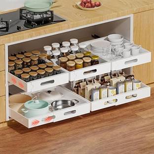 HASTHIP Pull Out Cabinet Organizer Metal Free Standing Cabinet