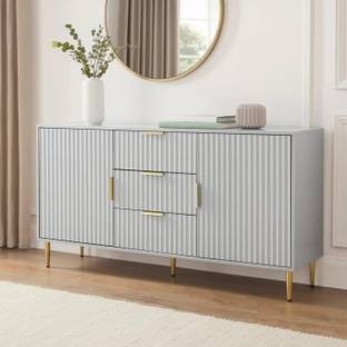 FURNITELL FURNITELL Solid Wood Sideboard, Wooden Cabinet With Drawer Solid Wood Free Standing Sideboard