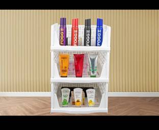 TEX-RO Wardrobe Cupboard White 3 Tier Plastic Free Standing Cabinet