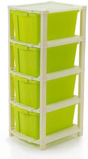 PALAK 4 Plastic Modular Drawer System for Home, Office, Hospital, Parlor, Doctors Plastic Free Standing Chest of Drawers
