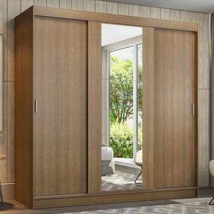 Madesa Reno Couple Wardrobe Engineered Wood Free Standing Cabinet